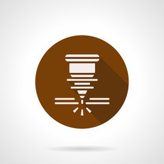 Automatic welding laser brown round vector icon