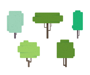 Tree icons, vector illustration