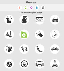 car washer icon set