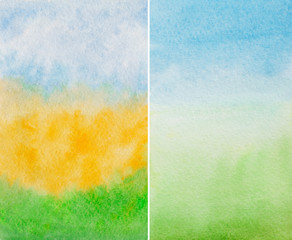 set of watercolor abstract backgrounds