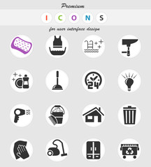 cleaning company icon set