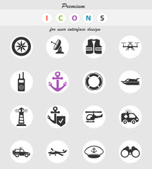 coast guard icon set