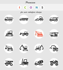 construction machinery icon set
