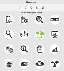 data analytic and social network icon set