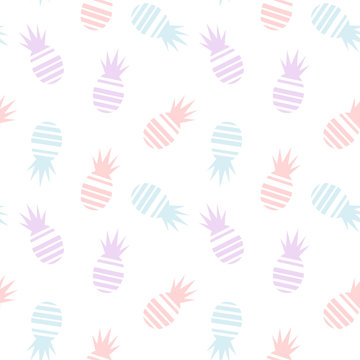 colorful striped pineapples seamless vector pattern background illustration

