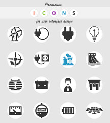 electricity icon set