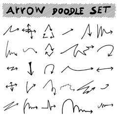 Vector hand drawn arrows set isolated on white sketch