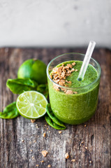 Green smoothie in a glass