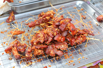 Fried pork Thai food