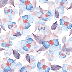 Fototapeta na wymiar Watercolor floral seamless pattern 8