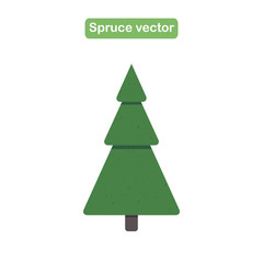 Spruce, christmas tree with snow icon in a flat design.