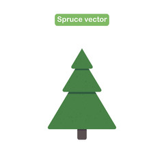 Spruce, christmas tree with snow icon in a flat design.