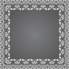 Vector fine floral square frame. Decorative element for invitations and cards. Border element
