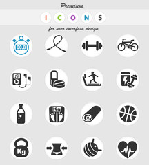 fitness icon set