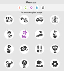 flowers icon set