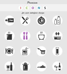 food and kitchen icon set