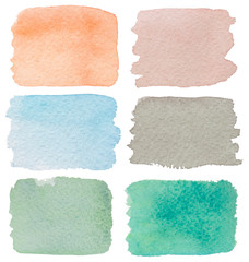 Fototapeta premium set of watercolor splashes backgrounds isolated on white