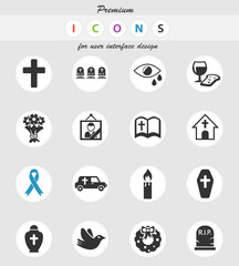 funeral services icon set