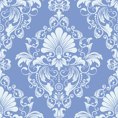 Vector damask seamless pattern element. Classical luxury old fashioned damask ornament, royal victorian seamless texture for wallpapers, textile, wrapping. Exquisite floral baroque template.
