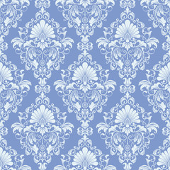 Vector damask seamless pattern background. Classical luxury old fashioned damask ornament, royal victorian seamless texture for wallpapers, textile, wrapping. Exquisite floral baroque template.