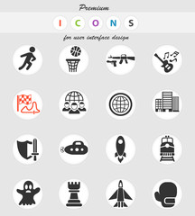 game genre icon set