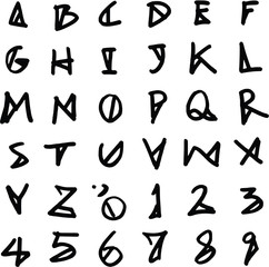 Hand drawn alphabet letters Vector eps10