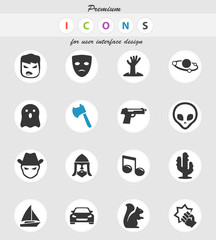 cinema genres icon set