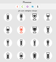 glasses icon set