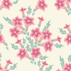 Obraz premium Vector flower seamless pattern element. Elegant texture for backgrounds. Classical luxury old fashioned floral ornament, seamless texture for wallpapers, textile, wrapping.