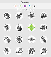 globes icon set