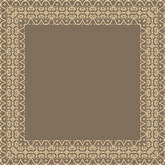 Vector fine floral square frame. Decorative element for invitations and cards. Border element
