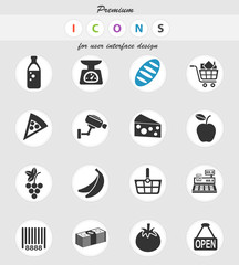 grocery store icon set