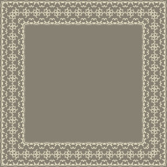 Vector fine floral square frame. Decorative element for invitations and cards. Border element
