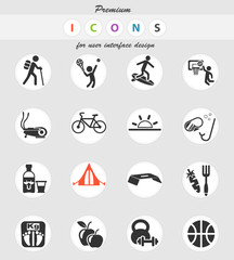 healthy lifestyle icon set