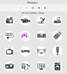 home appliances icon set