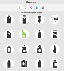 household chemicals icon set
