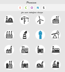 industrial building icon set