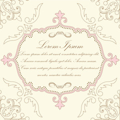 Wedding invitation and announcement card with floral background artwork. Elegant ornate floral background. Floral background and elegant flower elements. Design template.