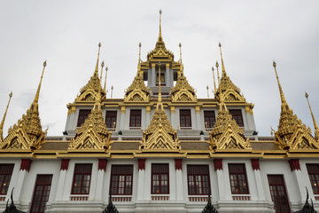 Naklejka premium Loha Prasat of Wat Ratchanadda after renovation, Bangkok, Thailand