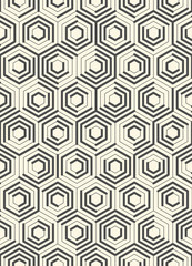 Seamless Monochrome Geometric Pattern. Vector Chaotic Line Background