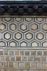 Aged Korean traditional wall of Korean old palace