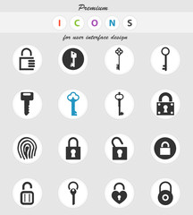 lock and key icon set