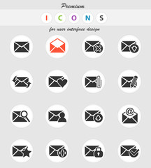 mail and envelope icon set