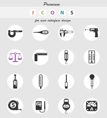 measuring tools icon set