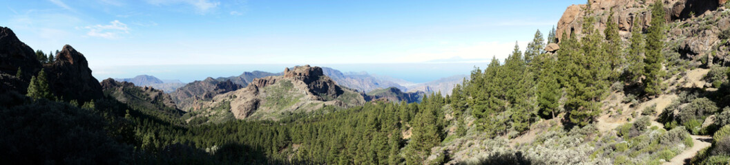 Panorama of the mountain world on the island of Gran Canaria
