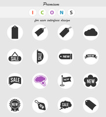 sticker and label icon set