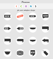 sticker and label icon set