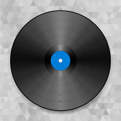 Vector illustration of a vinyl record. On the abstract background