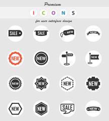 sticker and label icon set