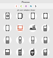 phones icon set